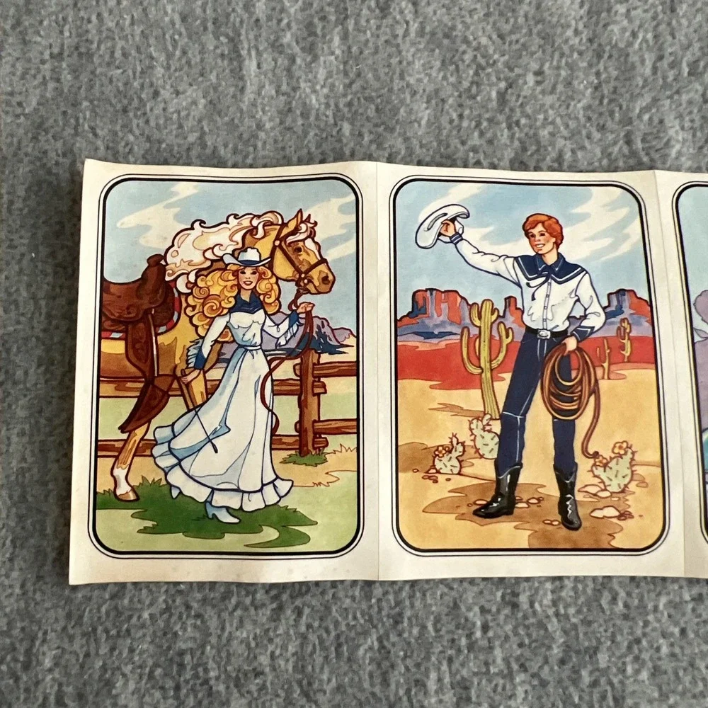 Barbie Stickers Set Of 11 Topps Panini Vintage 1983 Ephemera Ken Fashion Western